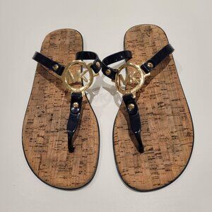 MICHAEL KORS Cork Jelly Flip Flop - Navy - Size: 7